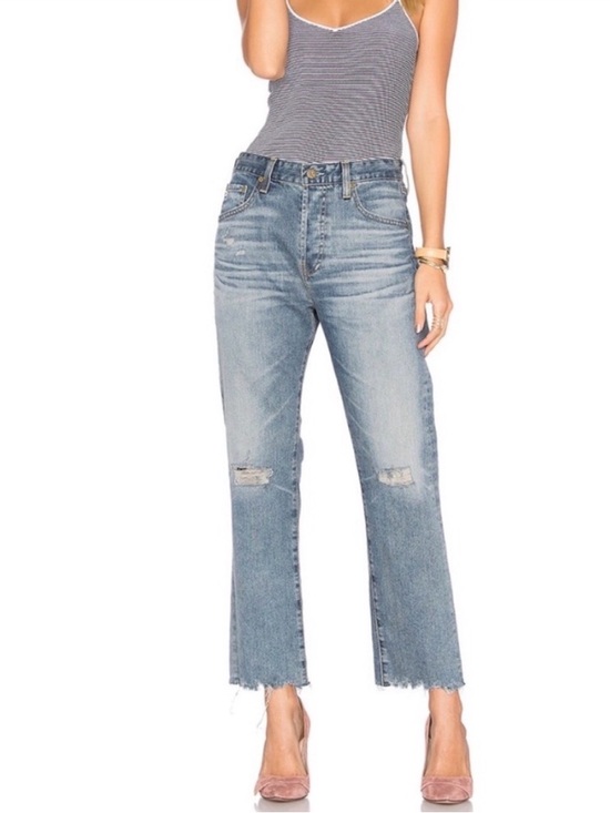 Ag Adriano Goldschmied Denim - AG Adriano Goldschmied The Sloan Vintage Straight Leg Crop Distressed Jeans29